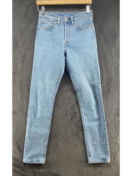 Levi's Denim - Levi’s Premium 501 Skinny Jeans Womens W26 L30 Light Wash Stretch Denim